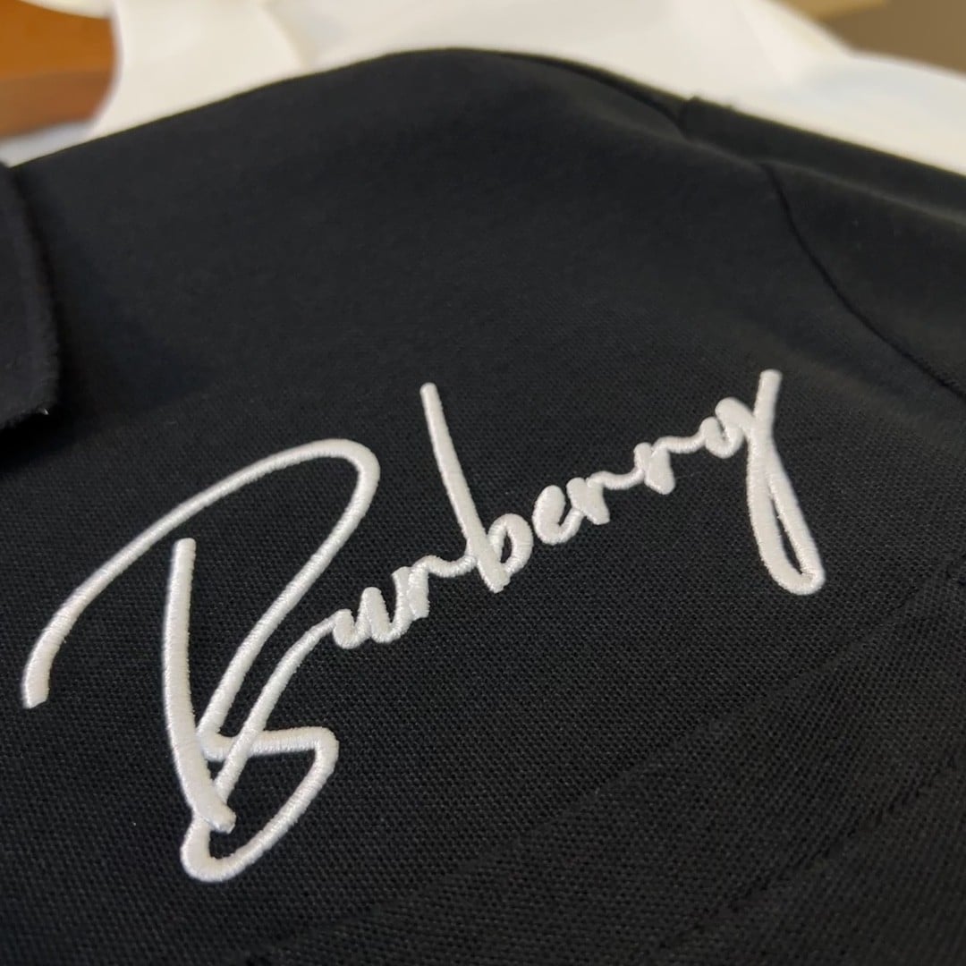 Embroidered Cotton Piqué Polo Shirt Black