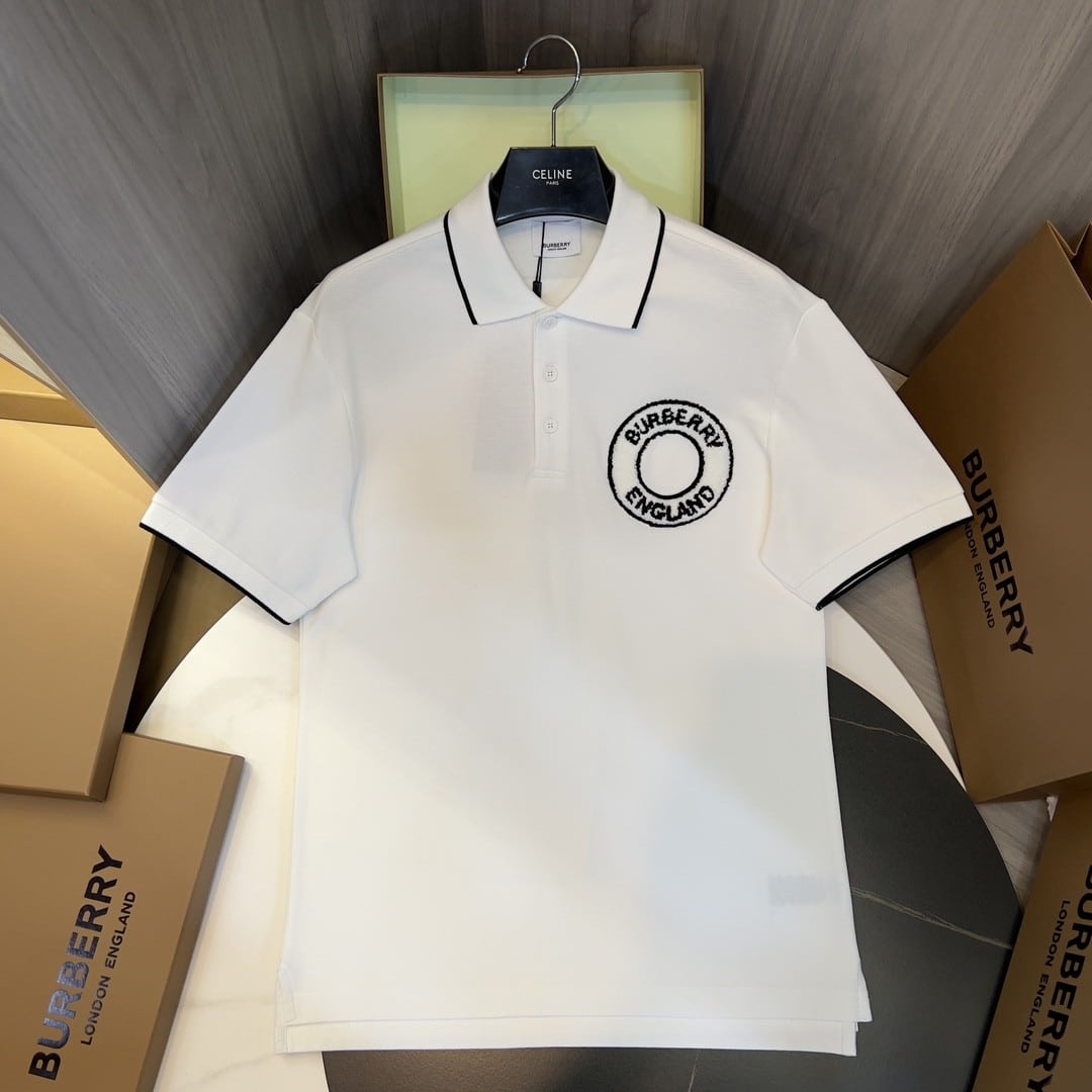 Logo Graphic Cotton Piqué Polo Shirt White