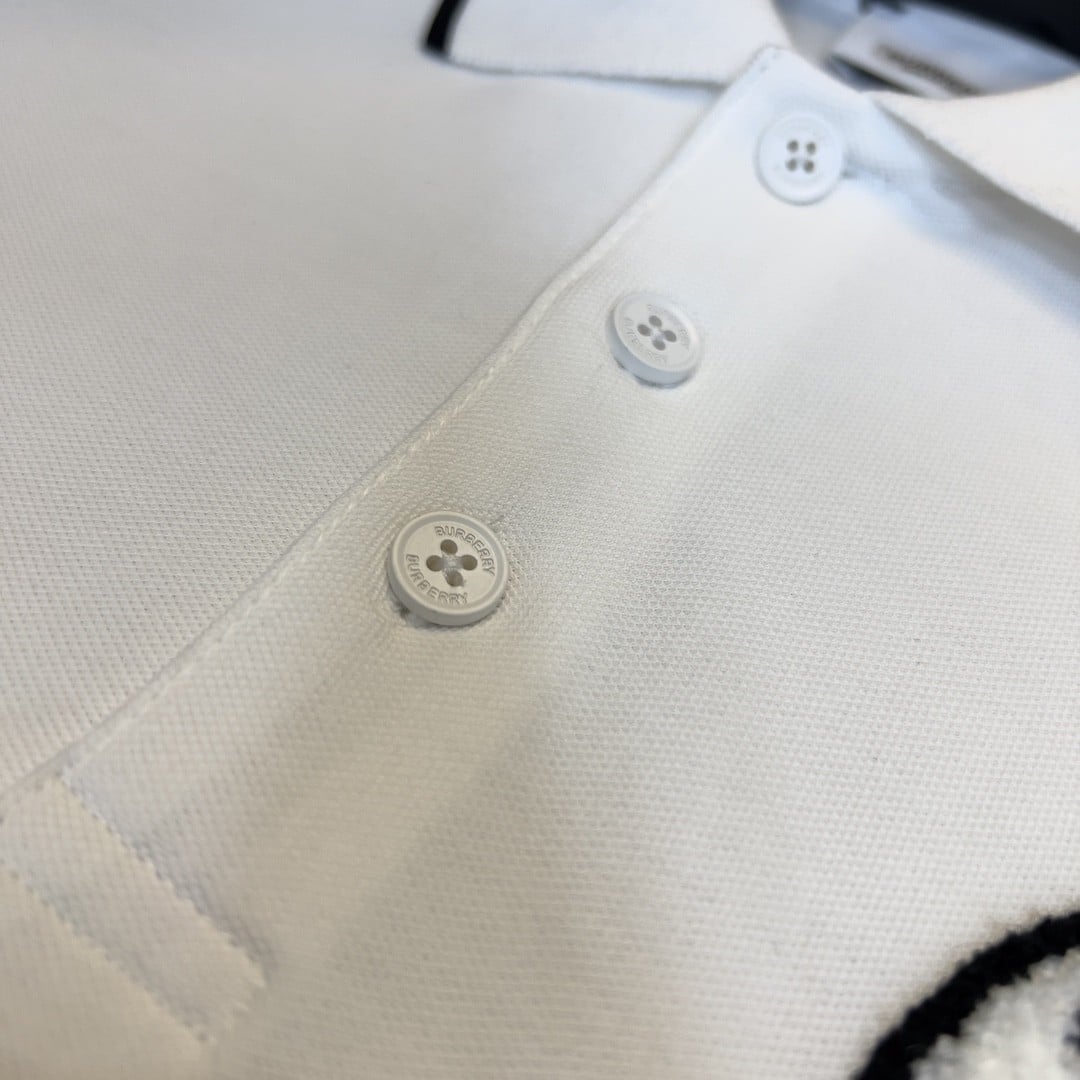 Logo Graphic Cotton Piqué Polo Shirt White