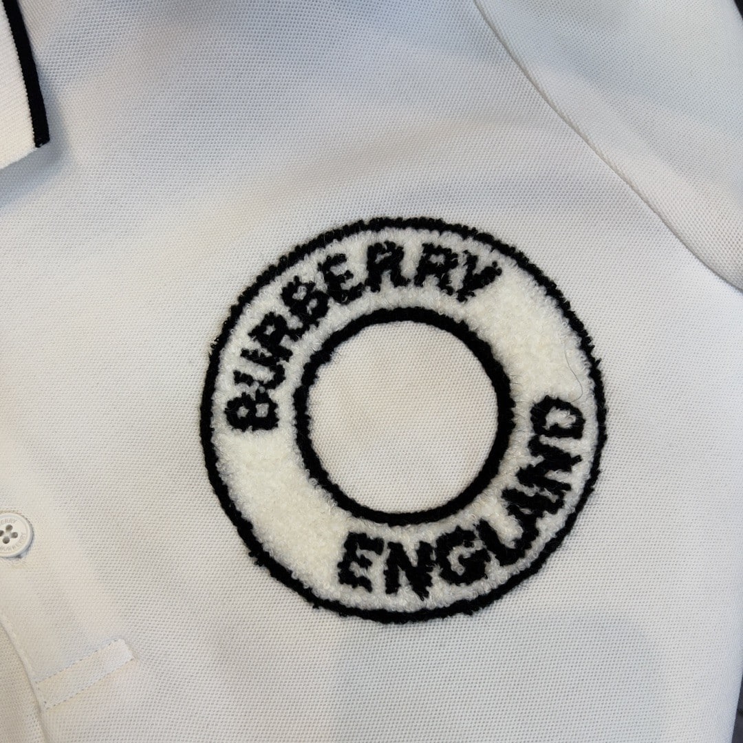 Logo Graphic Cotton Piqué Polo Shirt White