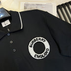 Logo Graphic Cotton Piqué Polo Shirt Black