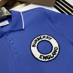 Logo Graphic Cotton Piqué Polo Shirt Blue