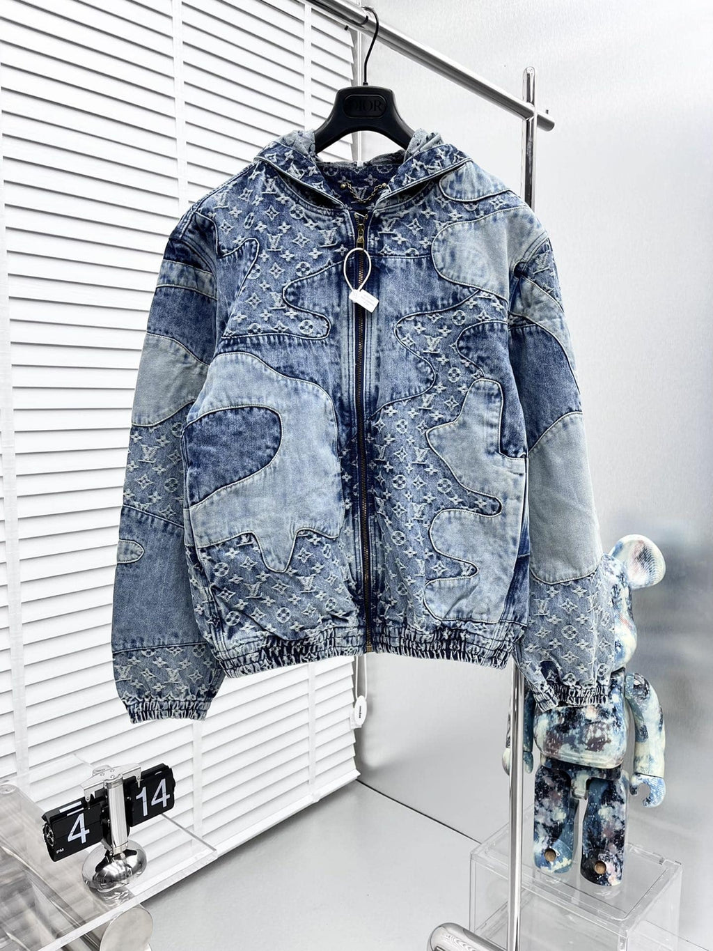 Monogram Patchwork Denim Hoodie
