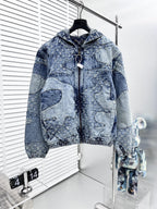 Monogram Patchwork Denim Hoodie