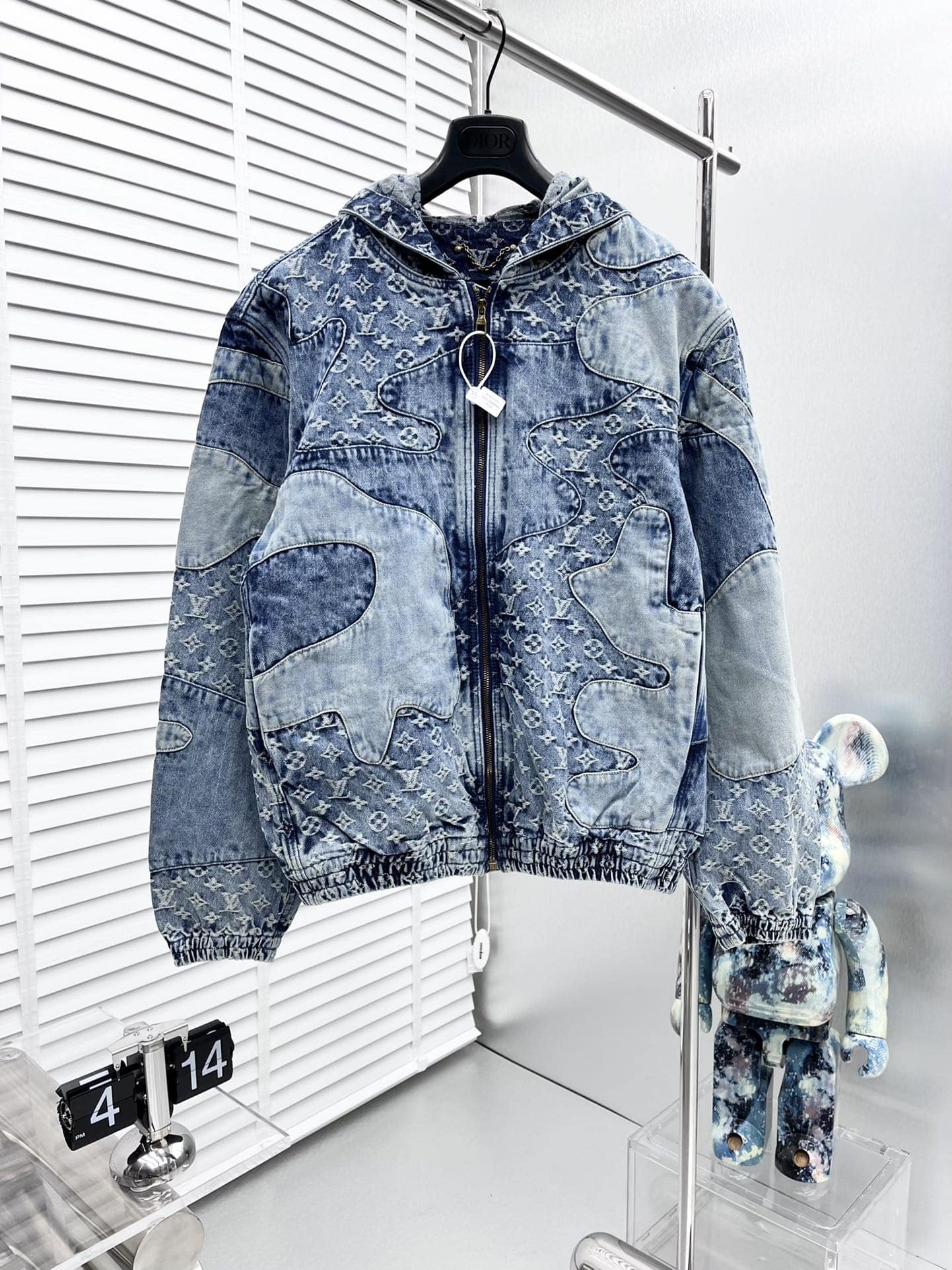 Monogram Patchwork Denim Hoodie