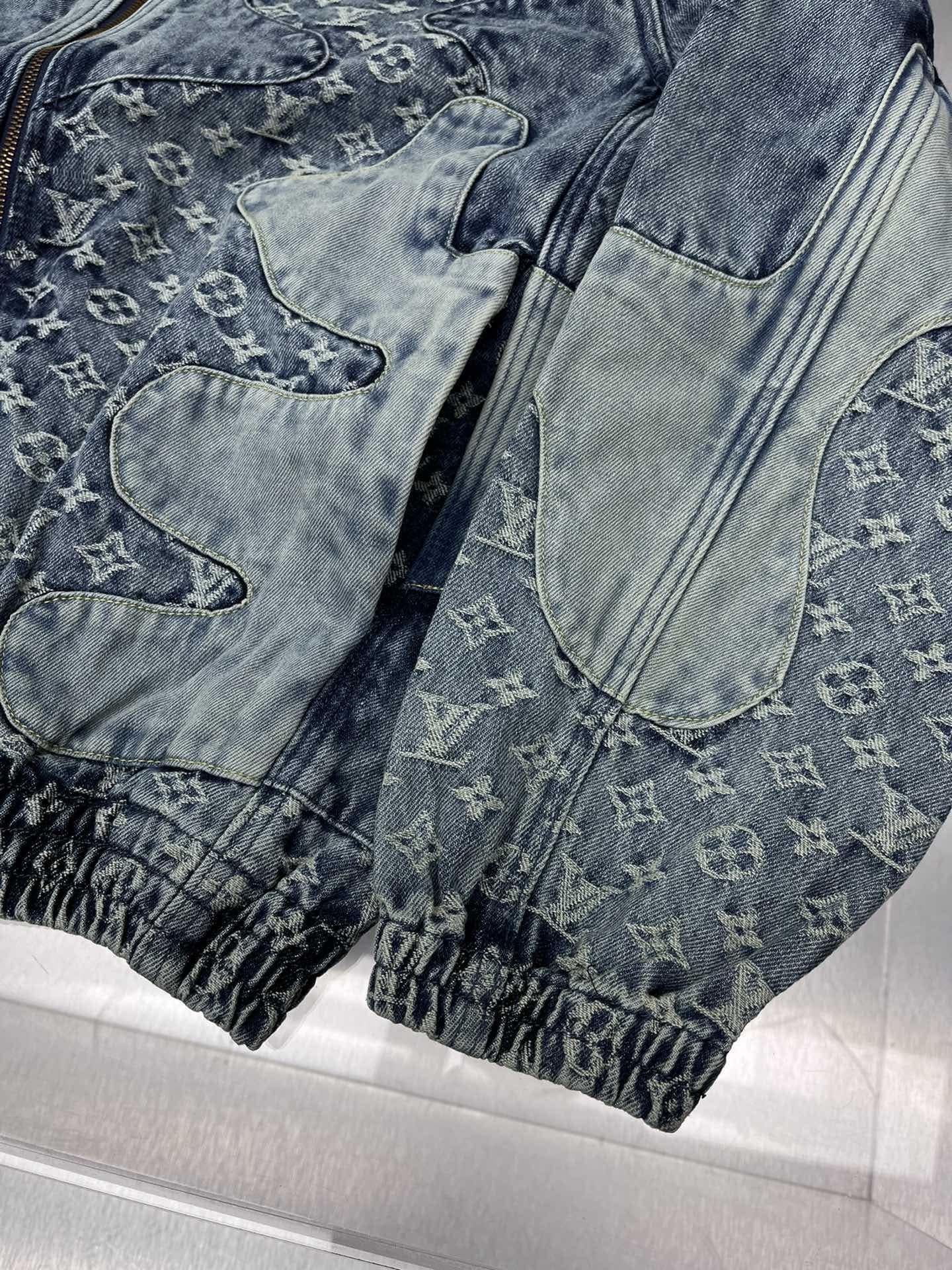 Monogram Patchwork Denim Hoodie