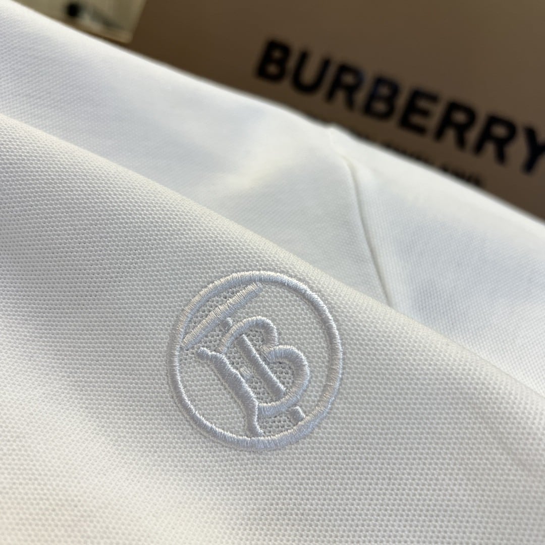 Burberry Collar Cotton Polo Shirt White