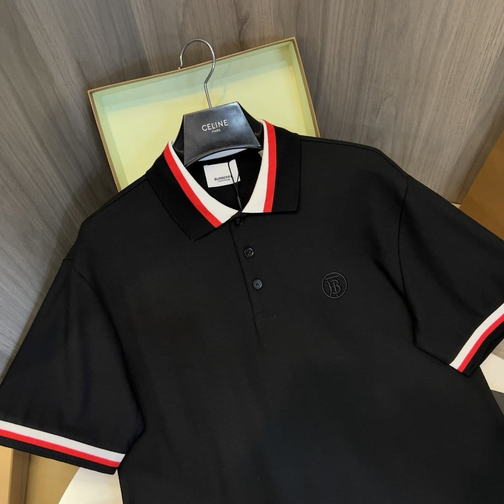 Burberry Collar Cotton Polo Shirt Black
