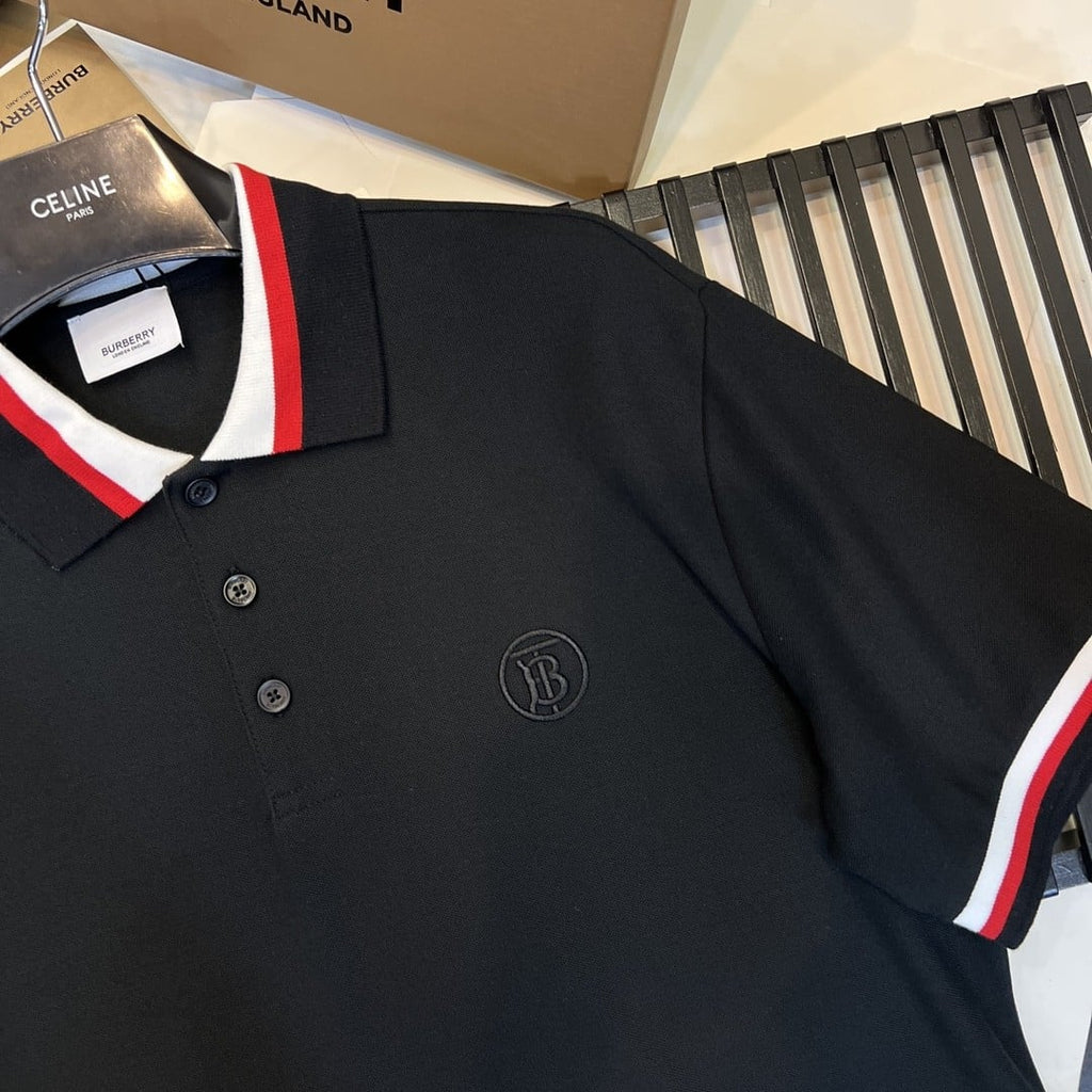 Burberry Collar Cotton Polo Shirt Black