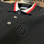 Burberry Collar Cotton Polo Shirt Black