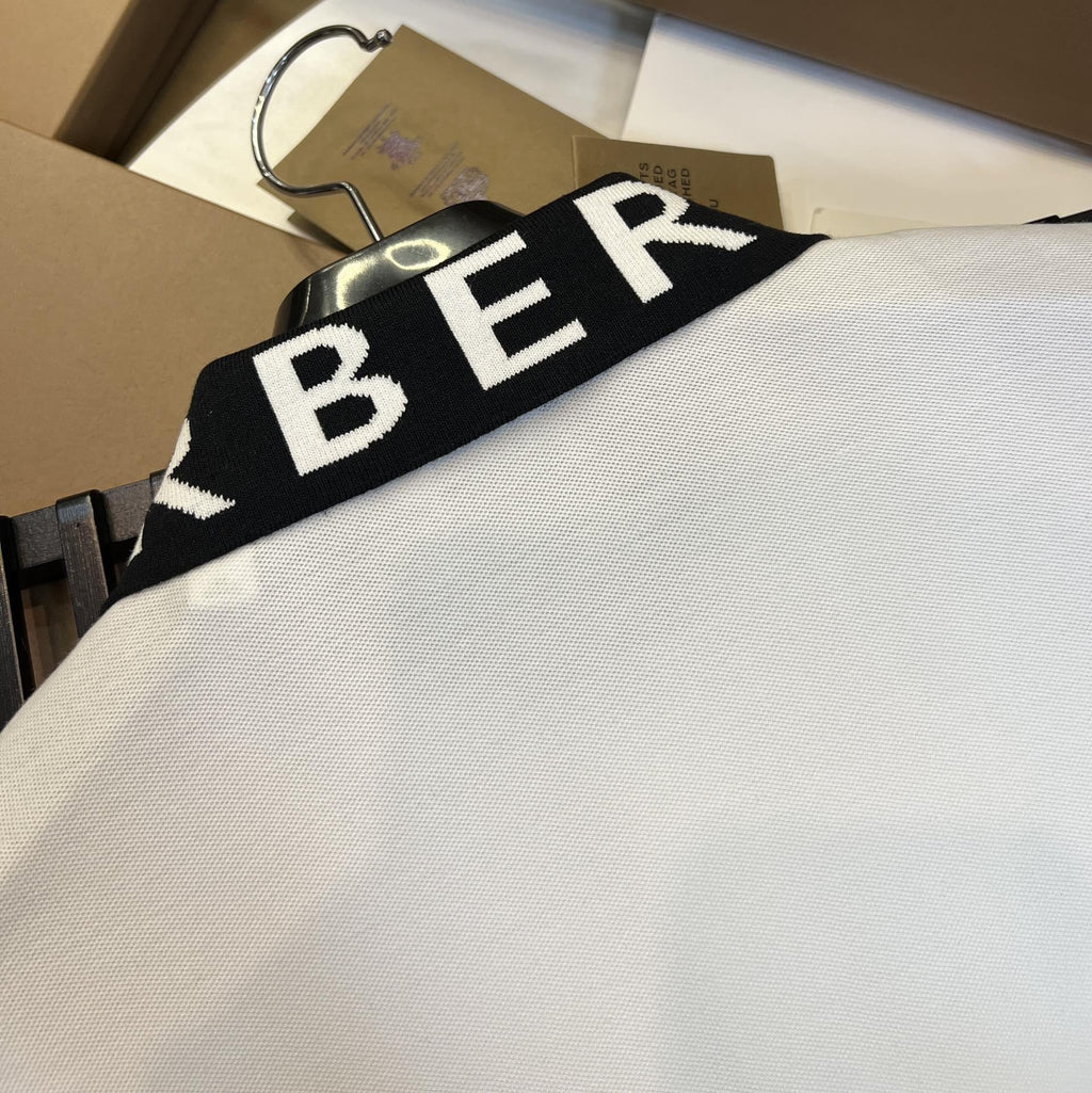 Burberry Collar Cotton Polo Shirt White