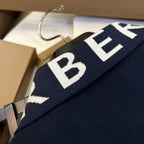 Burberry Collar Cotton Polo Shirt Navy Blue