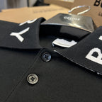 Burberry Collar Cotton Polo Shirt Black