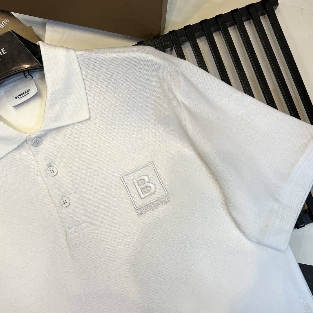 New Collar Cotton Polo Shirt White
