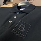 New Collar Cotton Polo Shirt Black