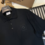 New Collar Cotton Polo Shirt Black
