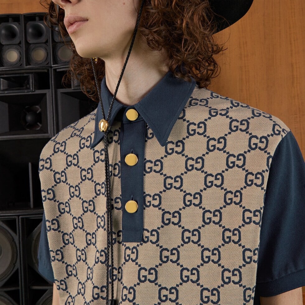 GUCCI | Maxi GG silk cotton polo