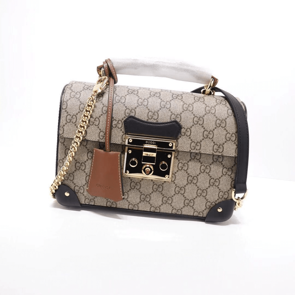 Gucci Padlock GG small bamboo shoulder bag