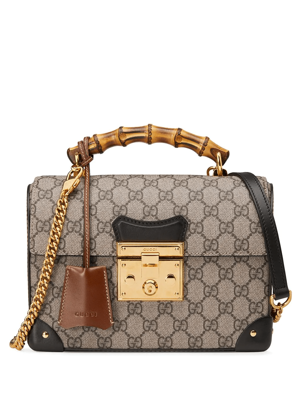 Gucci Padlock GG small bamboo shoulder bag