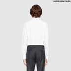 Gucci Poplin shirt with Gucci flower fil coupé