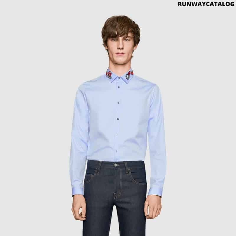 Gucci Oxford Duke Shirt With Snake