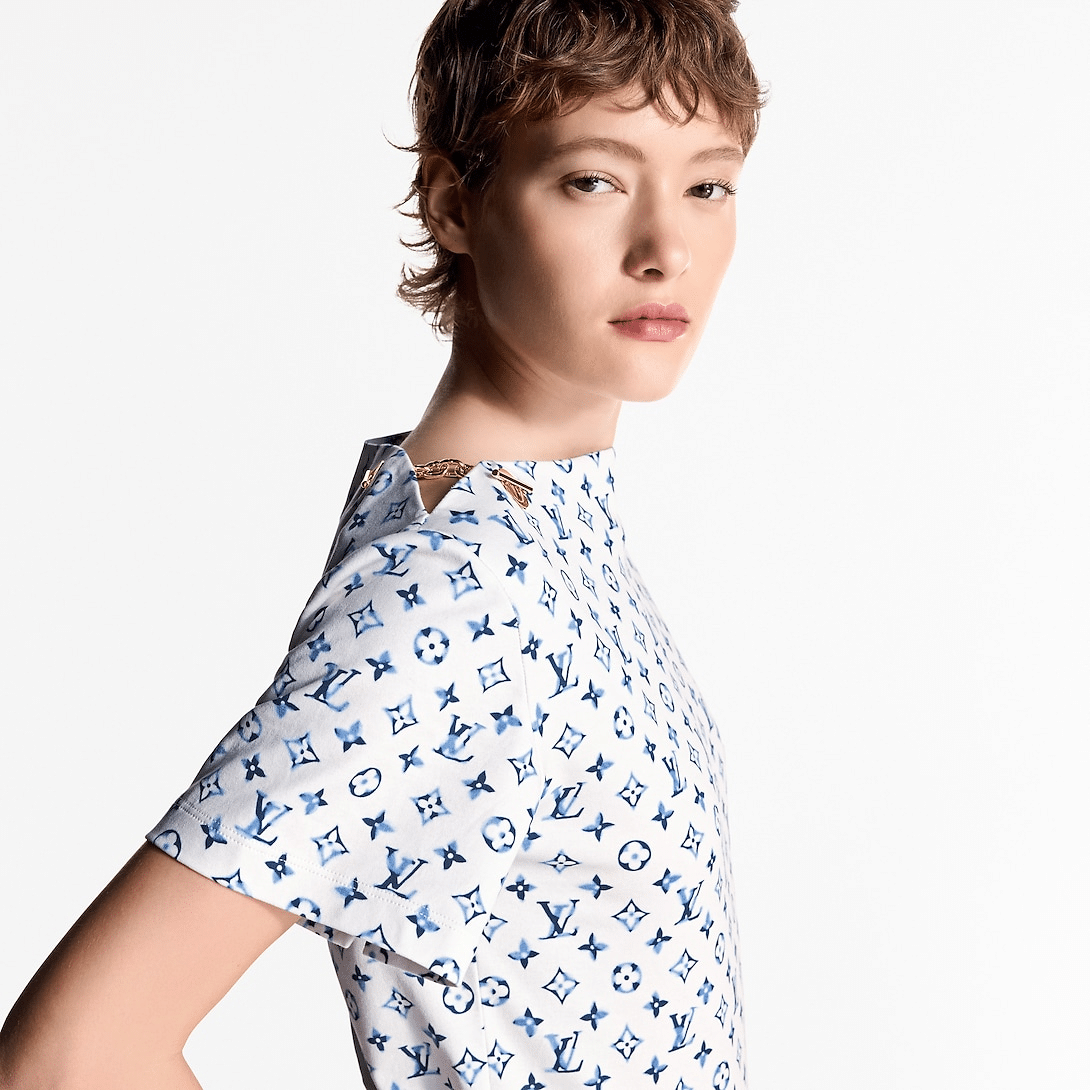 Aquarelle Monogram Eyelet T-Shirt