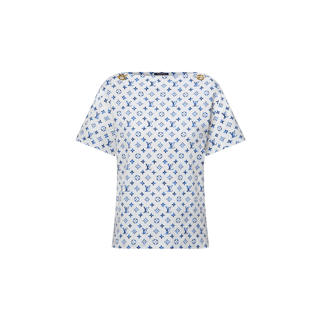Aquarelle Monogram Eyelet T-Shirt