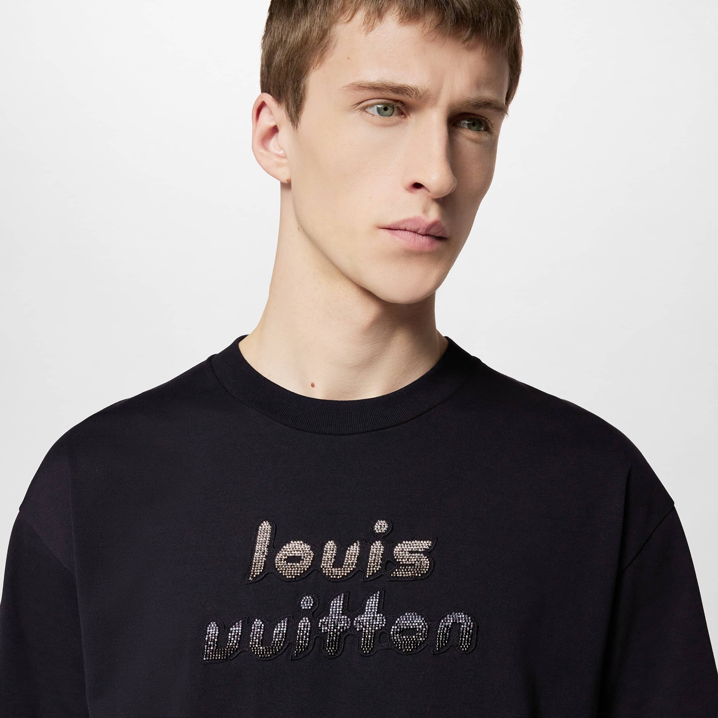 Bead-Embroidered Cotton T-Shirt