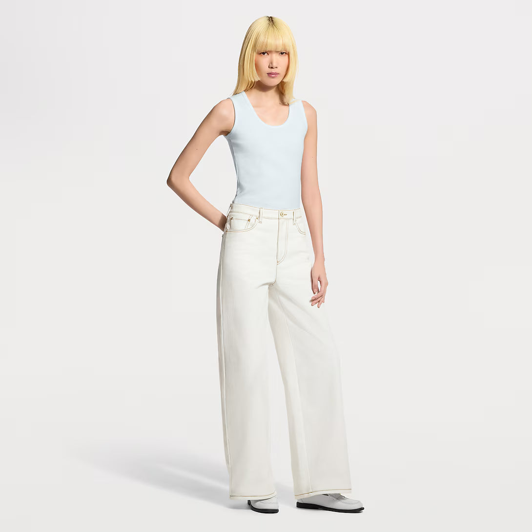 Contrast Stitch Utility Jeans
