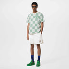 Damier Knitted Short-Sleeved Crewneck