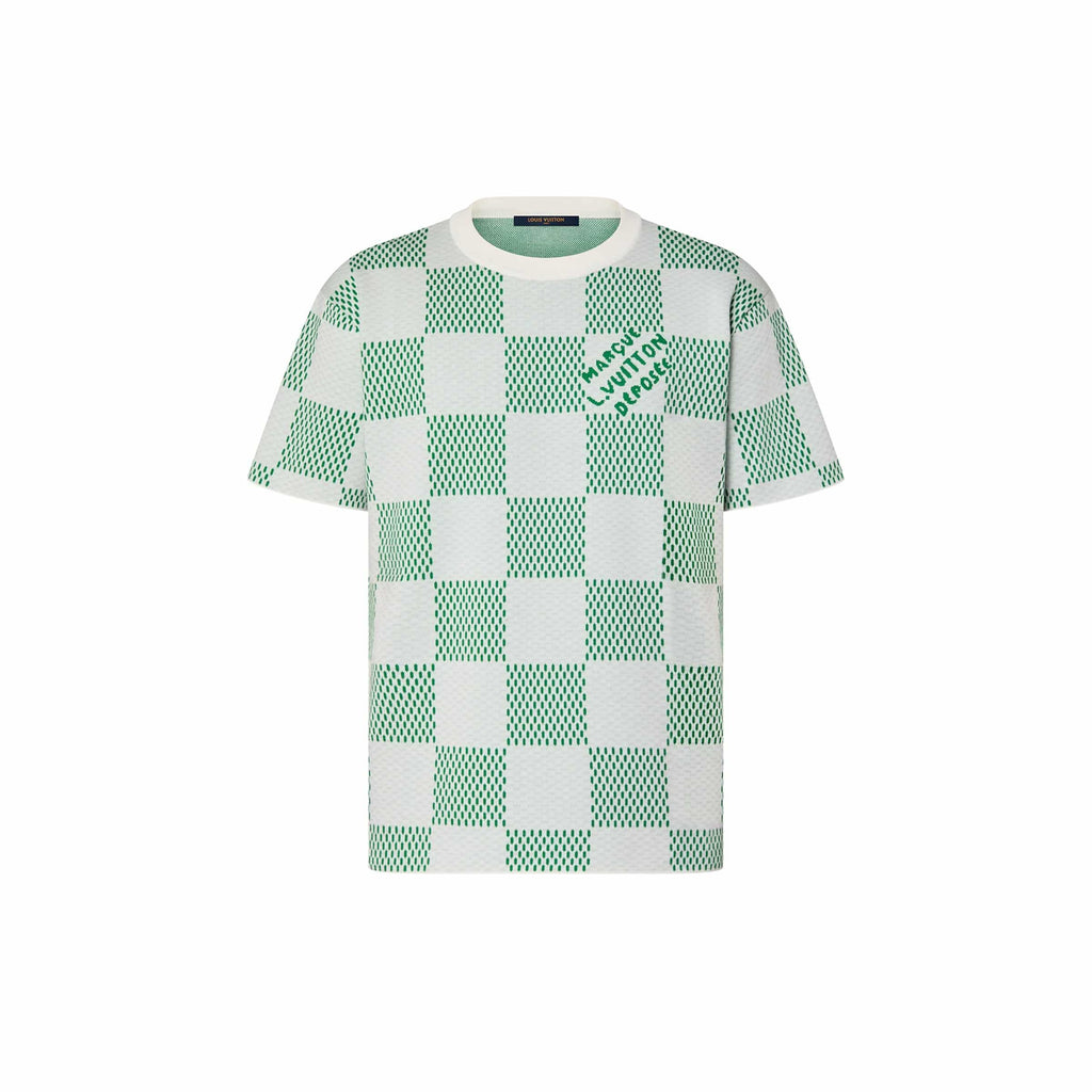 Damier Knitted Short-Sleeved Crewneck