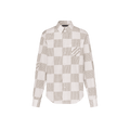 Damier Long-Sleeved Classic Cotton Shirt