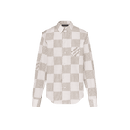 Damier Long-Sleeved Classic Cotton Shirt
