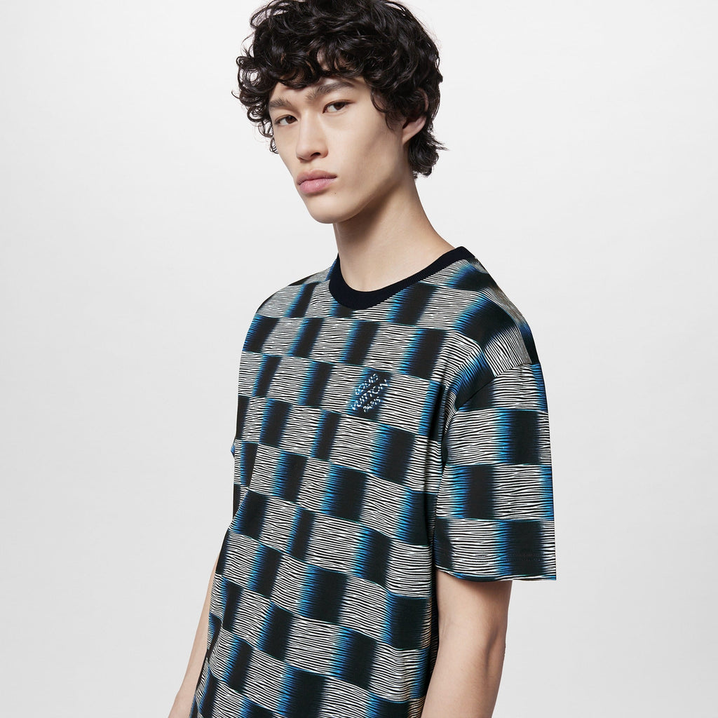Damier Short-Sleeved Cotton T-Shirt