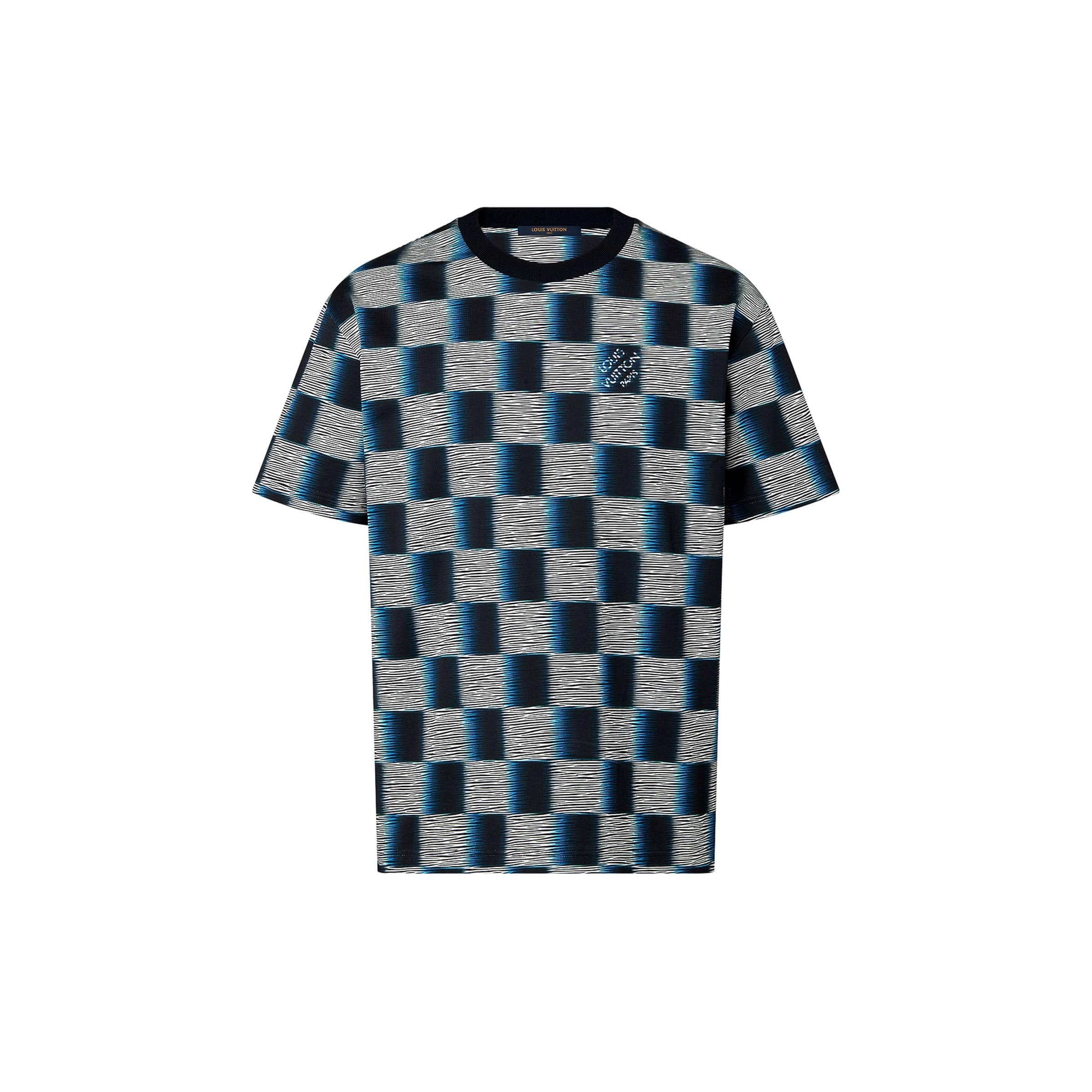 Damier Short-Sleeved Cotton T-Shirt