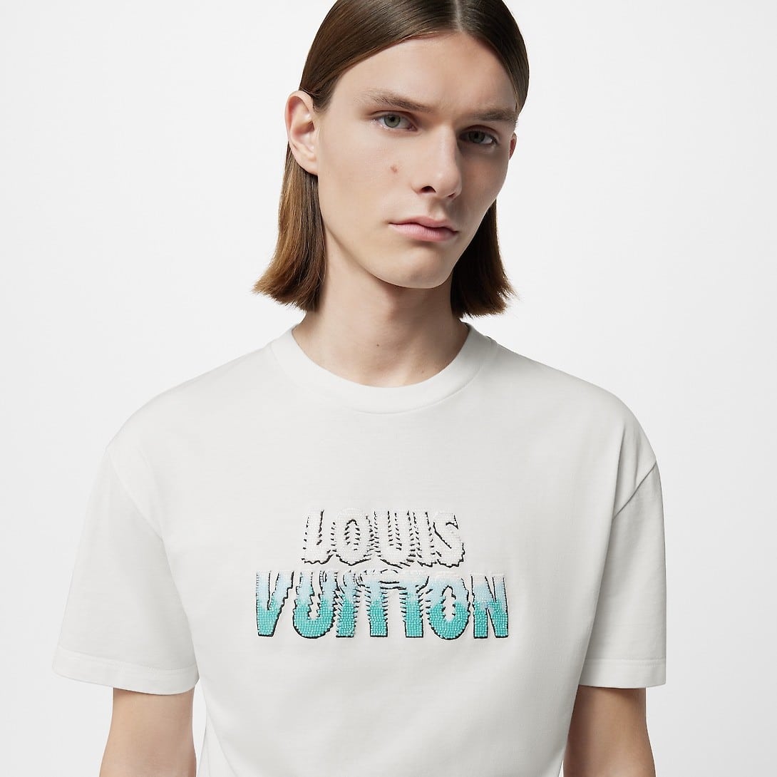 Embroidered Beads Cotton T-Shirt