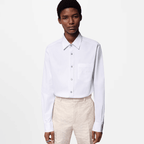 LV Embroidered Long-Sleeved Cotton Shirt