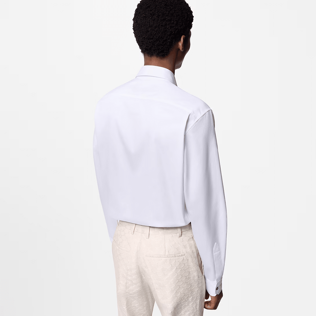 LV Embroidered Long-Sleeved Cotton Shirt