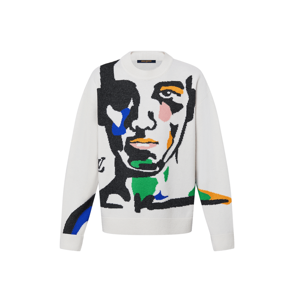 Intarsia Cashmere Wool Crewneck