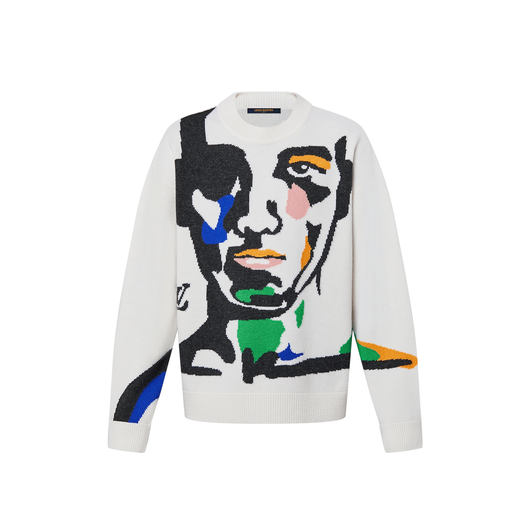 Intarsia Cashmere Wool Crewneck