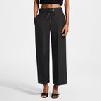 Leather Tie Mikado Jeans