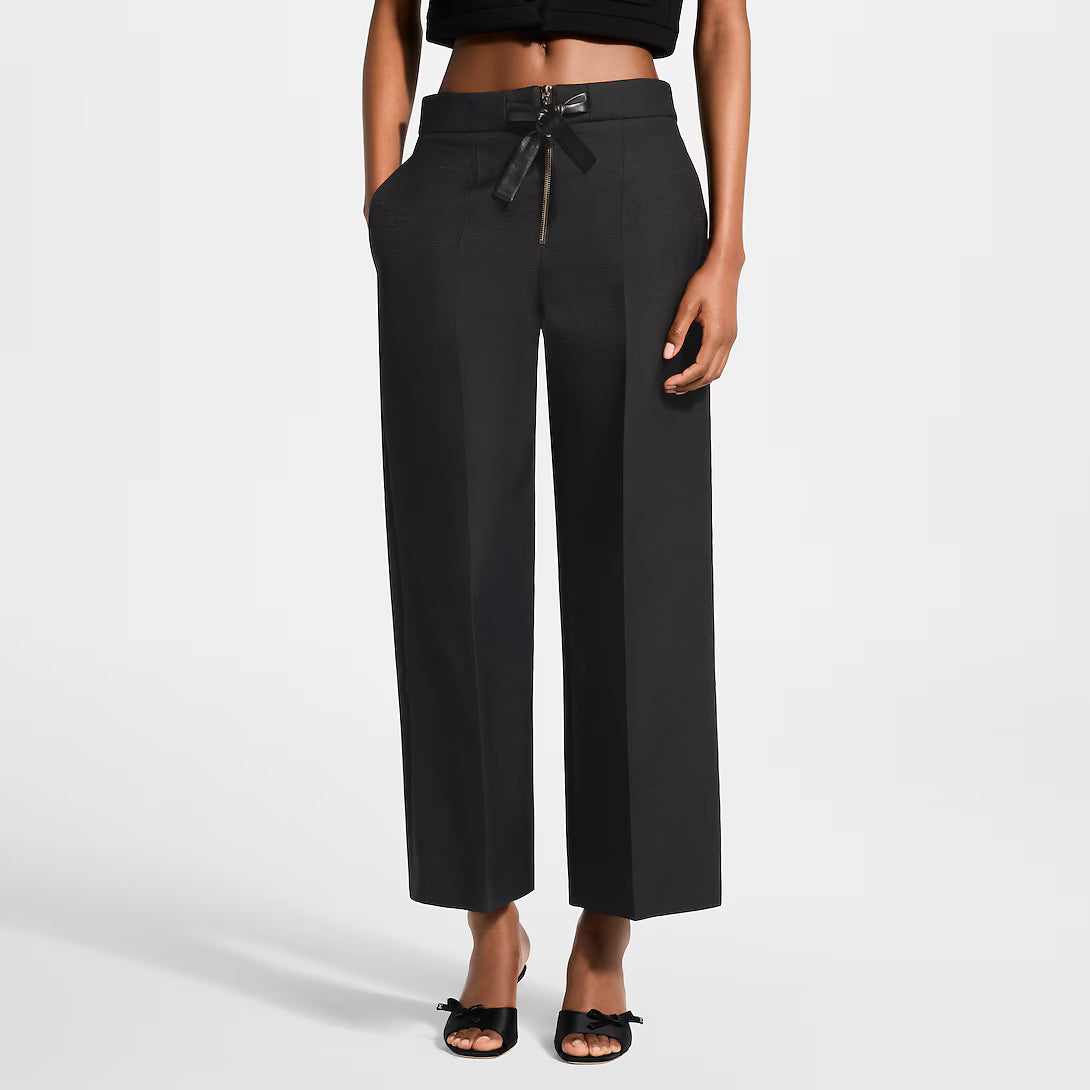 Leather Tie Mikado Jeans