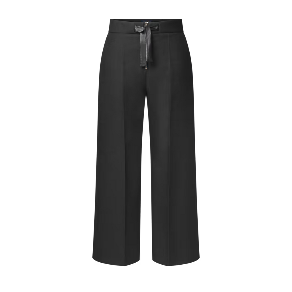 Leather Tie Mikado Jeans