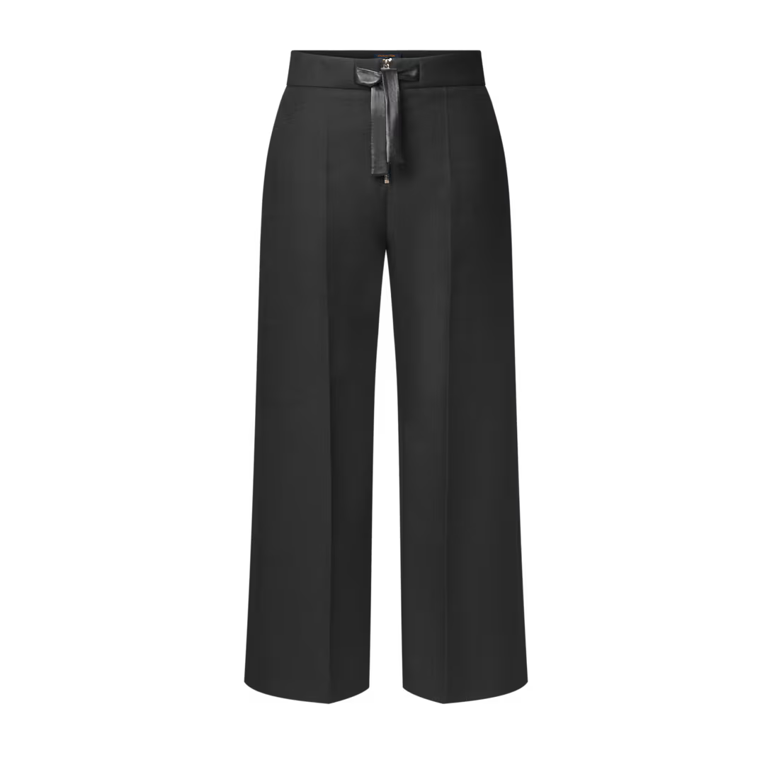 Leather Tie Mikado Jeans