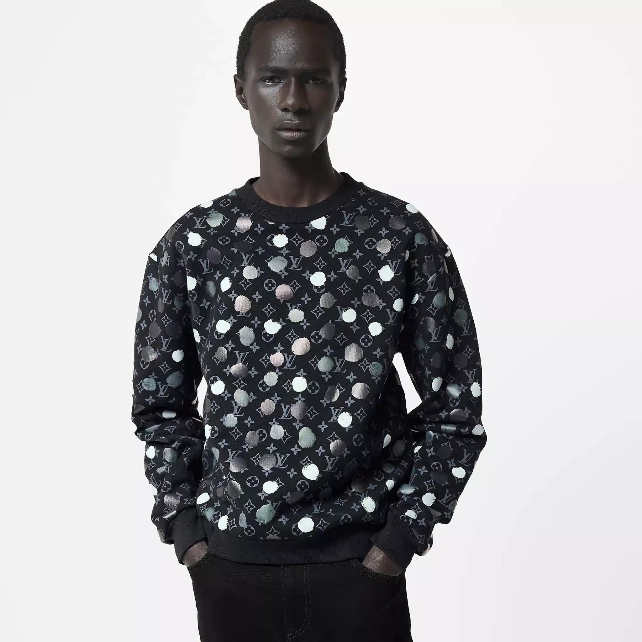 LV x YK Painted Dots Printed Crewneck