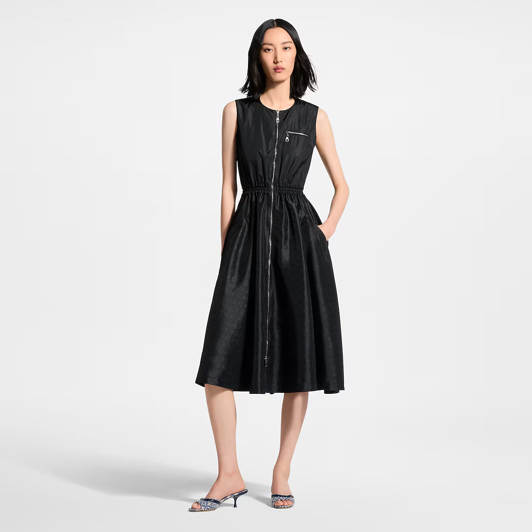 Monogram Accent Zip-Up Dress