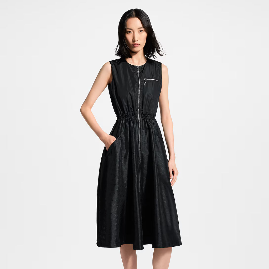 Monogram Accent Zip-Up Dress