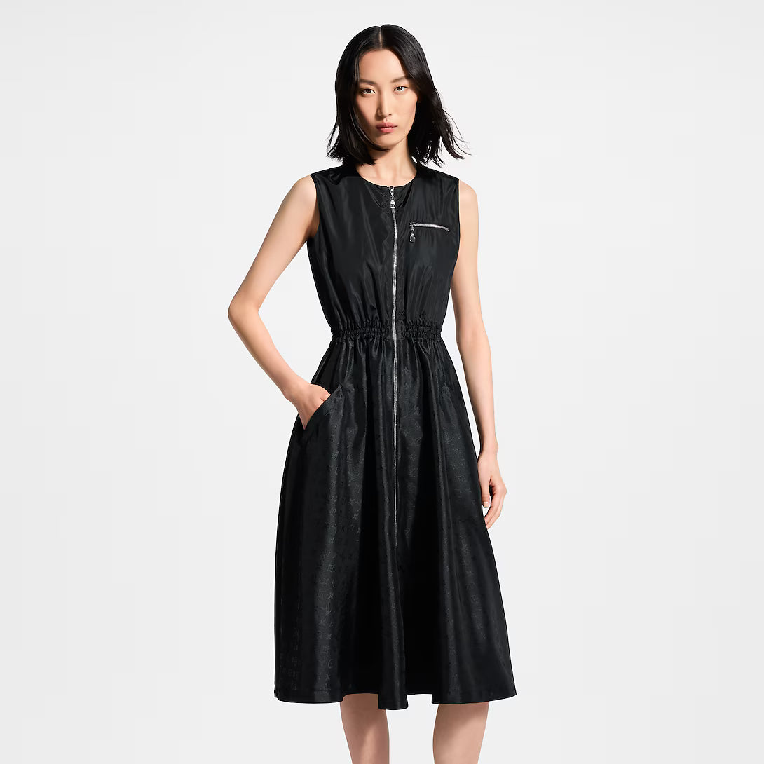 Monogram Accent Zip-Up Dress
