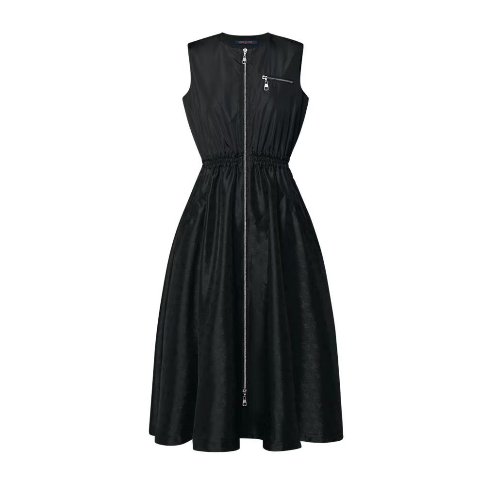 Monogram Accent Zip-Up Dress