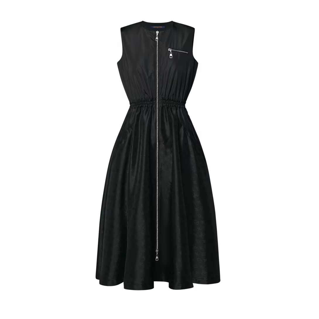 Monogram Accent Zip-Up Dress